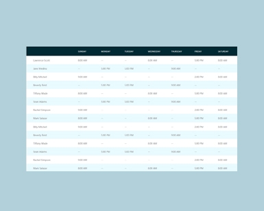 jQuery实现时间表格效果Table V08