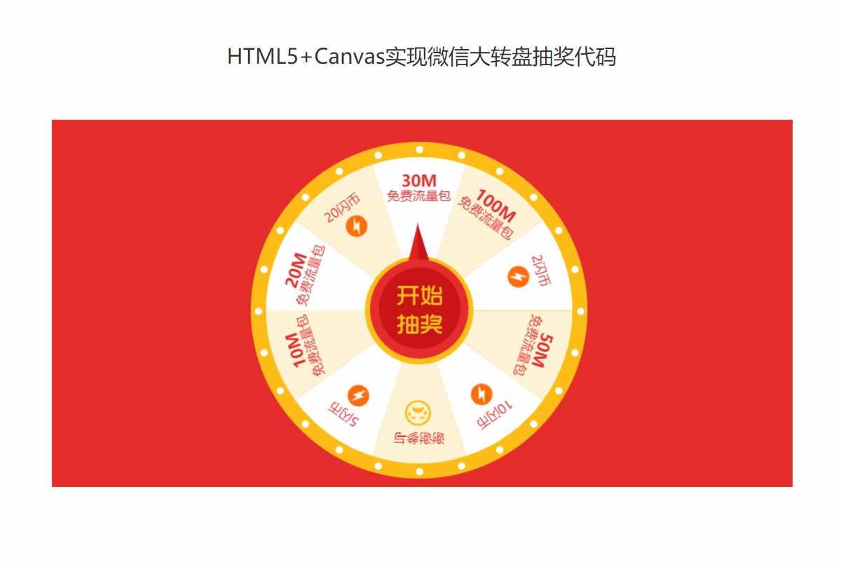 HTML5+Canvas制作微信大转盘抽奖特效