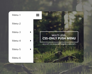 纯CSS左侧多级推送菜单导航特效