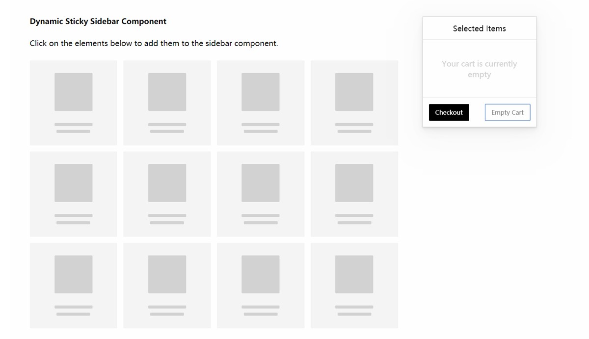 HTML5高性能动态粘性侧边栏组件