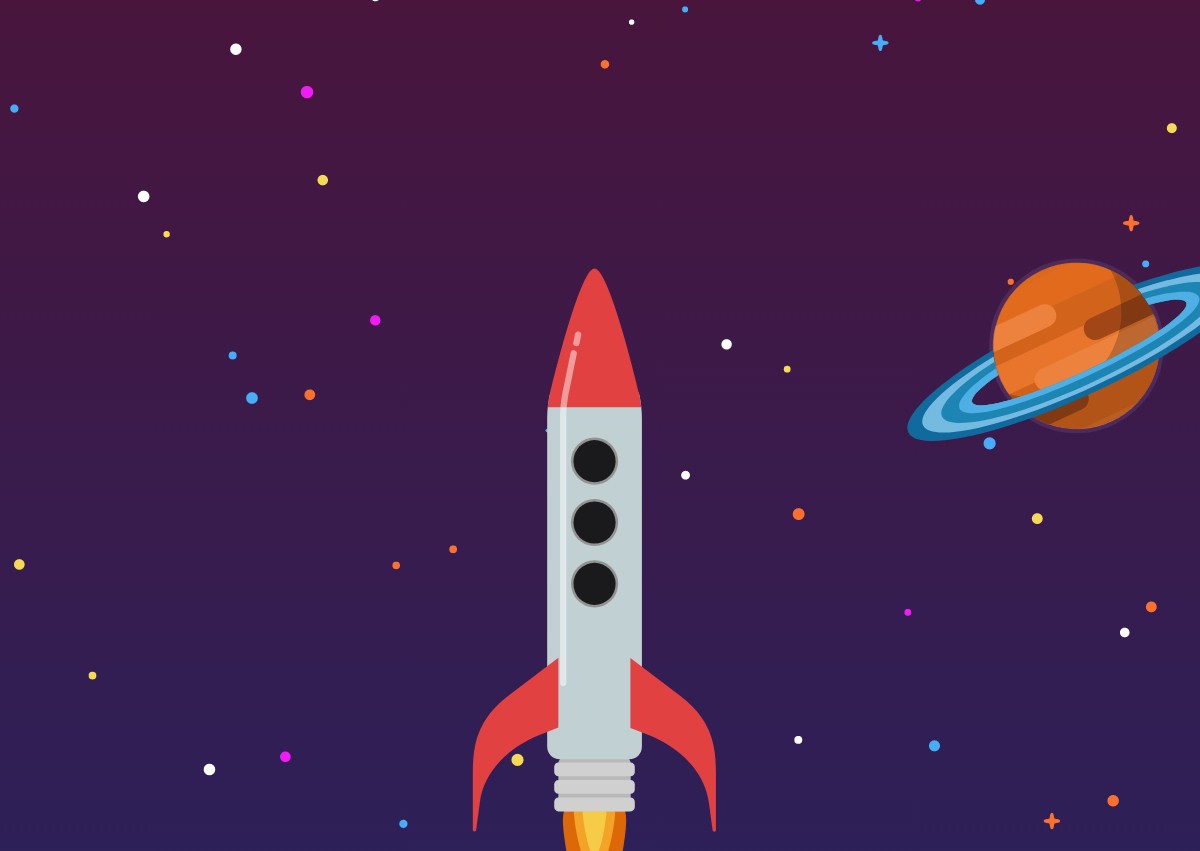 HTML5 SVG星空飞船火箭动画特效