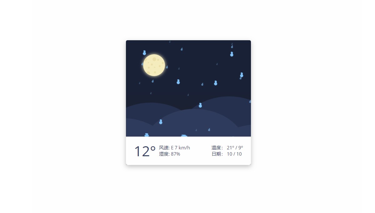 CSS3天气预报卡片布局代码