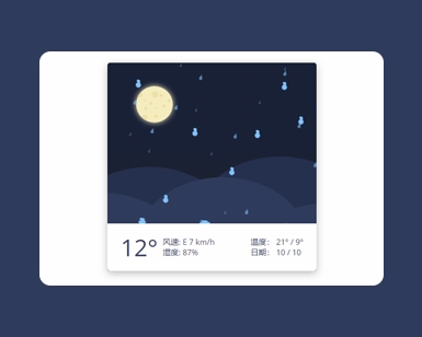 CSS3天气预报卡片布局代码