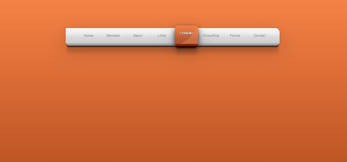 CSS实用的橙色3D导航菜单