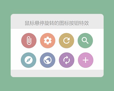 css3鼠标悬停图标按钮旋转特效