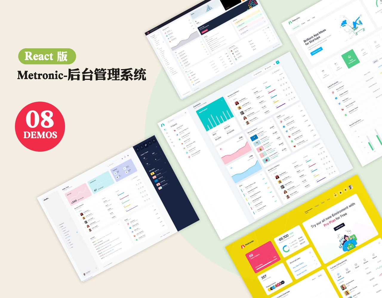 Metronic后台管理模板—React版(案例1—案例8)