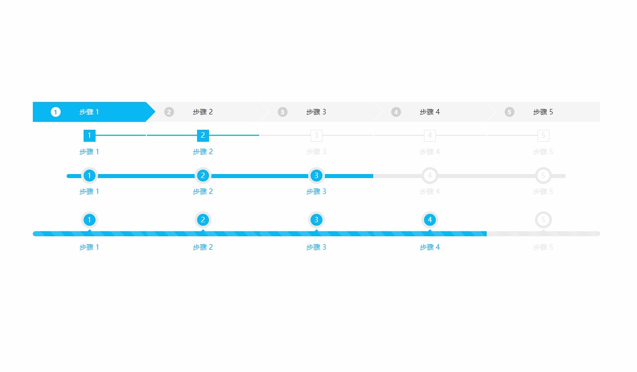 jquery蓝色分步步骤进度条代码演示